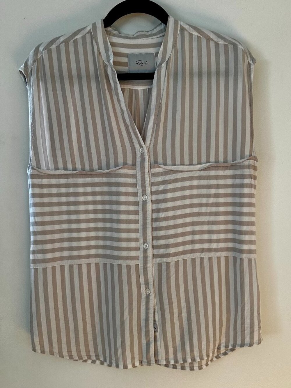 Rails Button-up Sleeveless Striped Shirt sz S